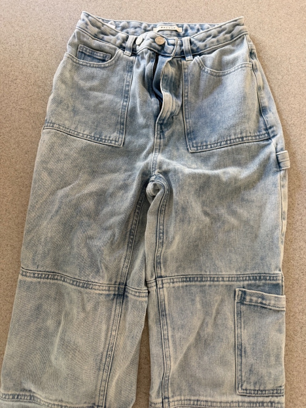 PacSun Carpenter Jeans Light Wash Utility Wide Leg Denim Women's Size 27 - Picture 5 of 6